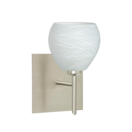 Besa Lighting Besa Wall With SQ Canopy Tay Tay Satin Nickel Cocoon 1x40W G9 1SW-560560-SN-SQ